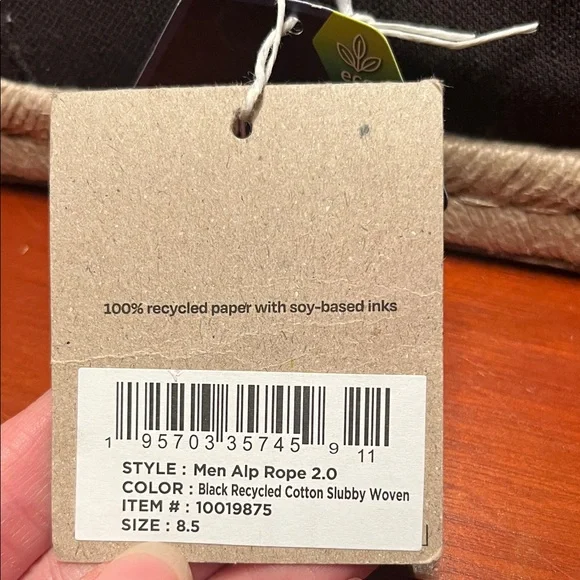 New Toms Black Canvas Slip-On Loafers - Picture 14 of 16